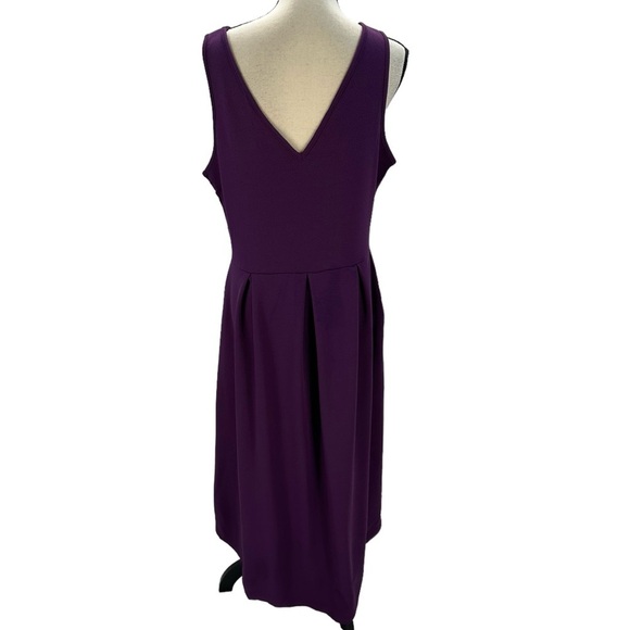 24Seven Comfort Apparel Sleeveless Hi-Low Tank Midi Dress - Purple - size XL - Picture 3 of 10